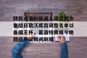 亿博官方在线注册-转折点洛杉矶湖人造点机会集结日勒沃库森调整名单以备国王杯，夏洛特黄蜂今晚回应争议瞬间刷屏的简单介绍